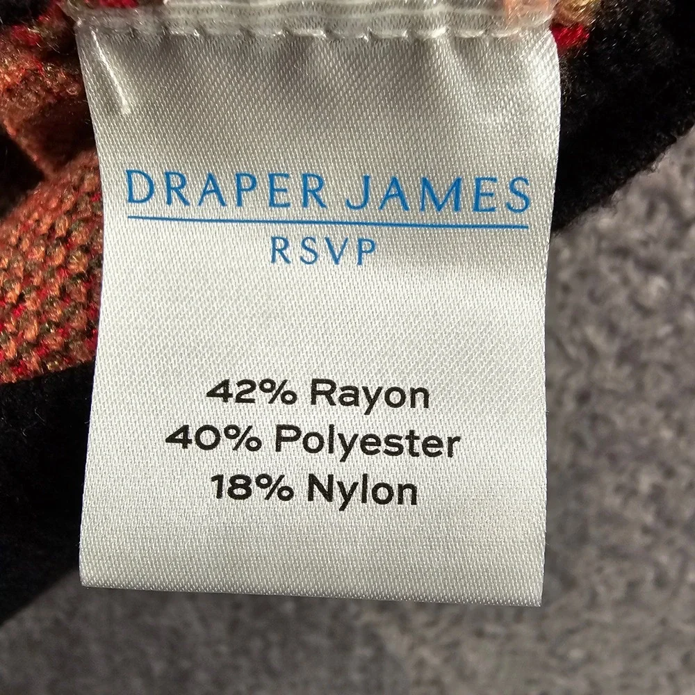 Draper James RSVP Black Floral Cardigan Sweater Pink Gold Buttons 1X